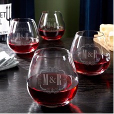 Home Wet Bar Pierson Monogrammed 20 Oz. Stemless Wine Glass HWTB1430
